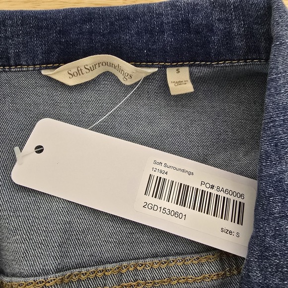 Soft Surroundings Jacket Womens Small Blue Denim Button Stretch Style 25015 - Picture 3 of 10